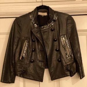 Bensoni cropped leather jacket